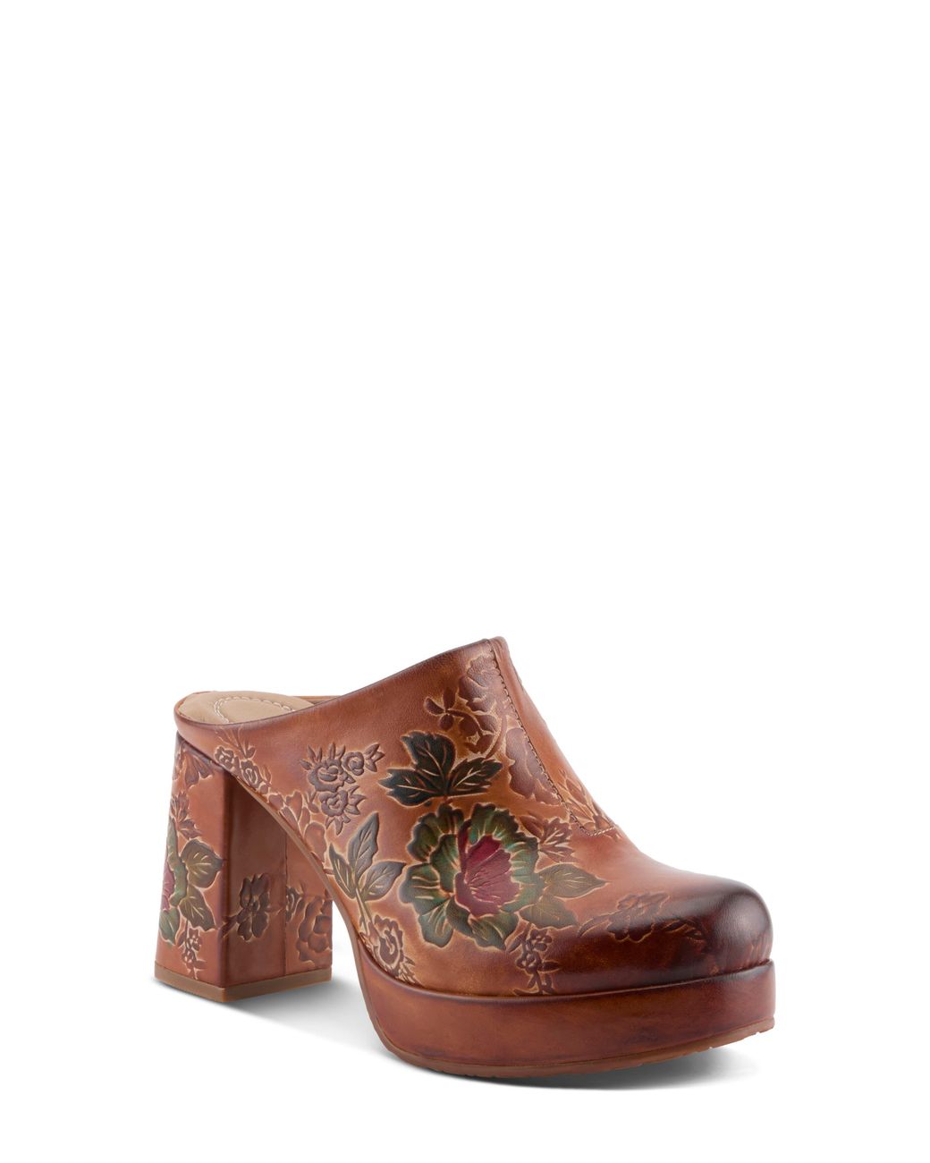 Spring Step Brown Skyhigh Leather Platform Mule
