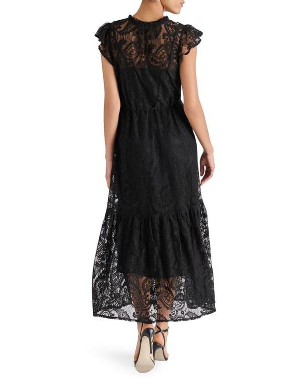 chinese dress ladies LOUISA Black Flowy Sleeveless Mesh Lace Womens Dress – Steve Madden main image 0