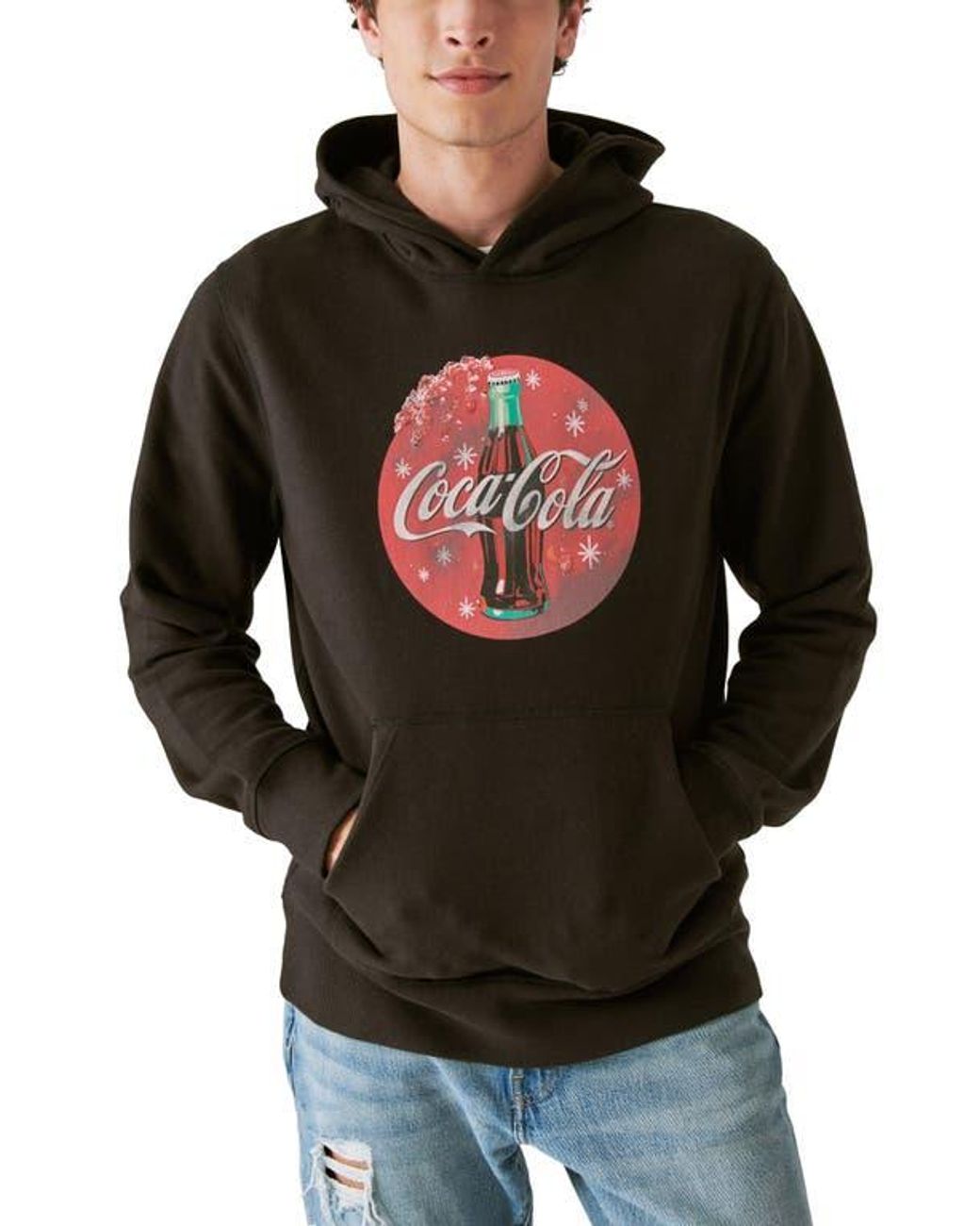 Lucky Brand Coca Cola Bottle Cotton Hoodie in Black for Men Lyst