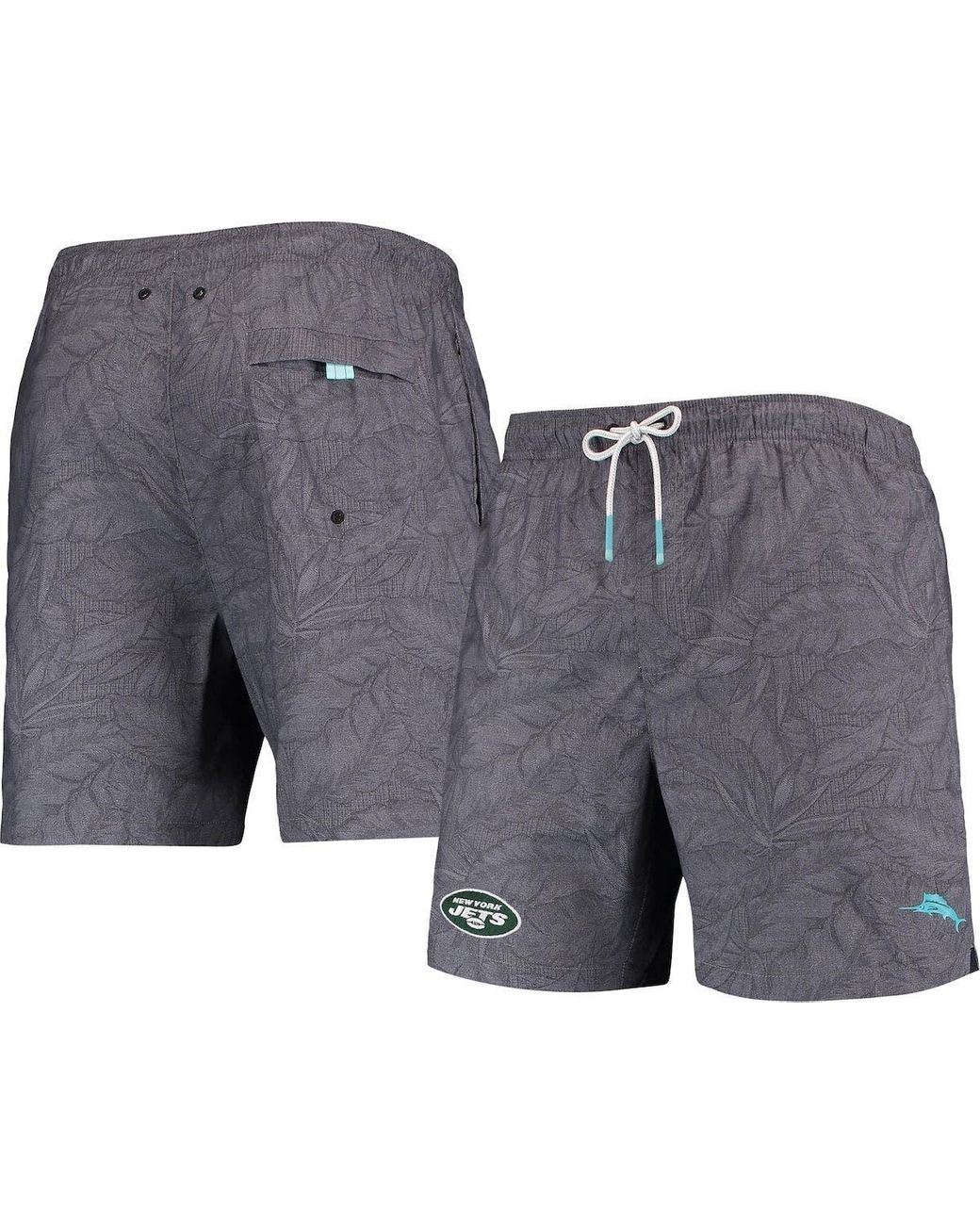Tommy Bahama New York Jets Naples Layered Leaves Swim Trunks At