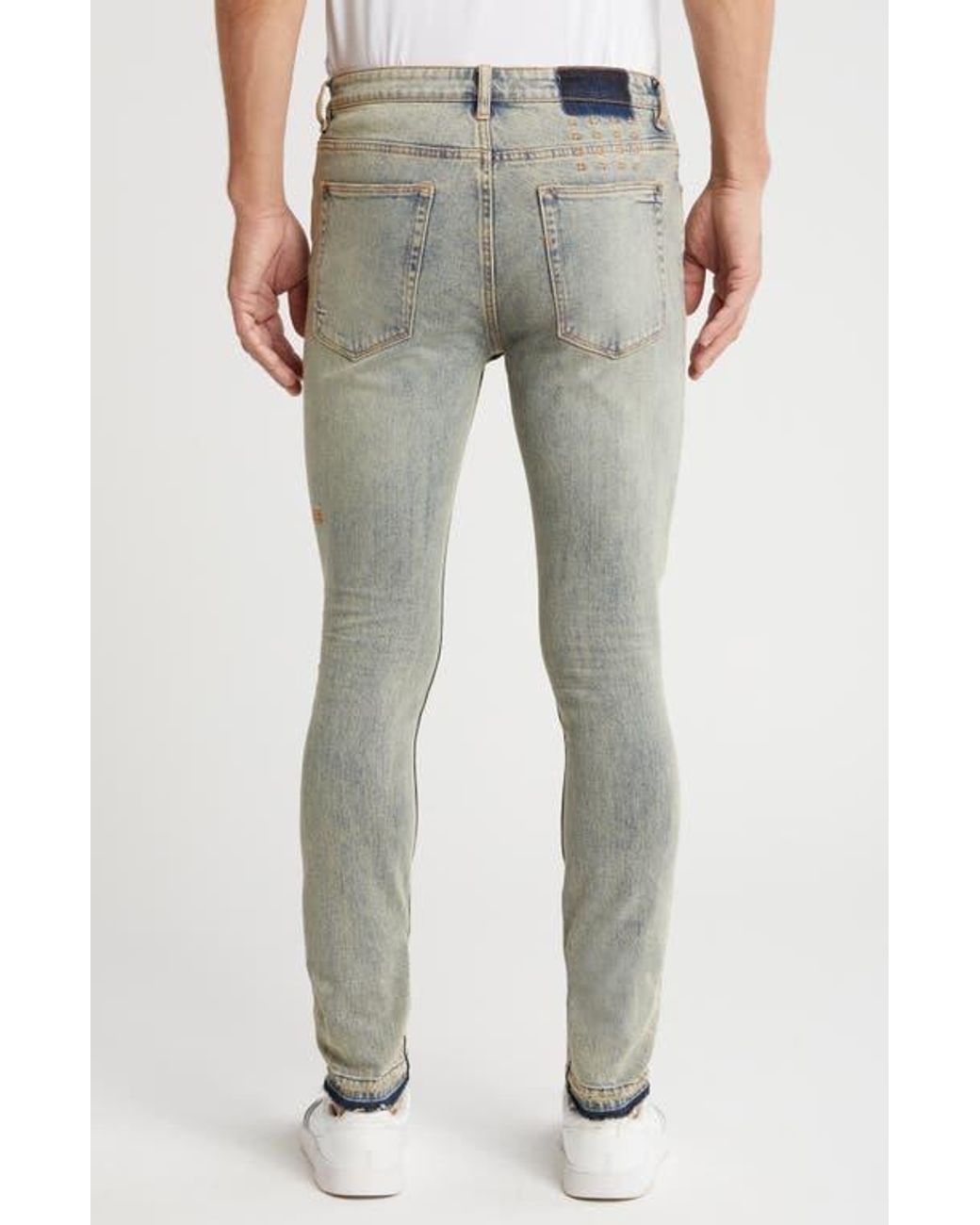 Ksubi Van Winkle Stagelight Skull Release Hem Skinny Jeans in Gray