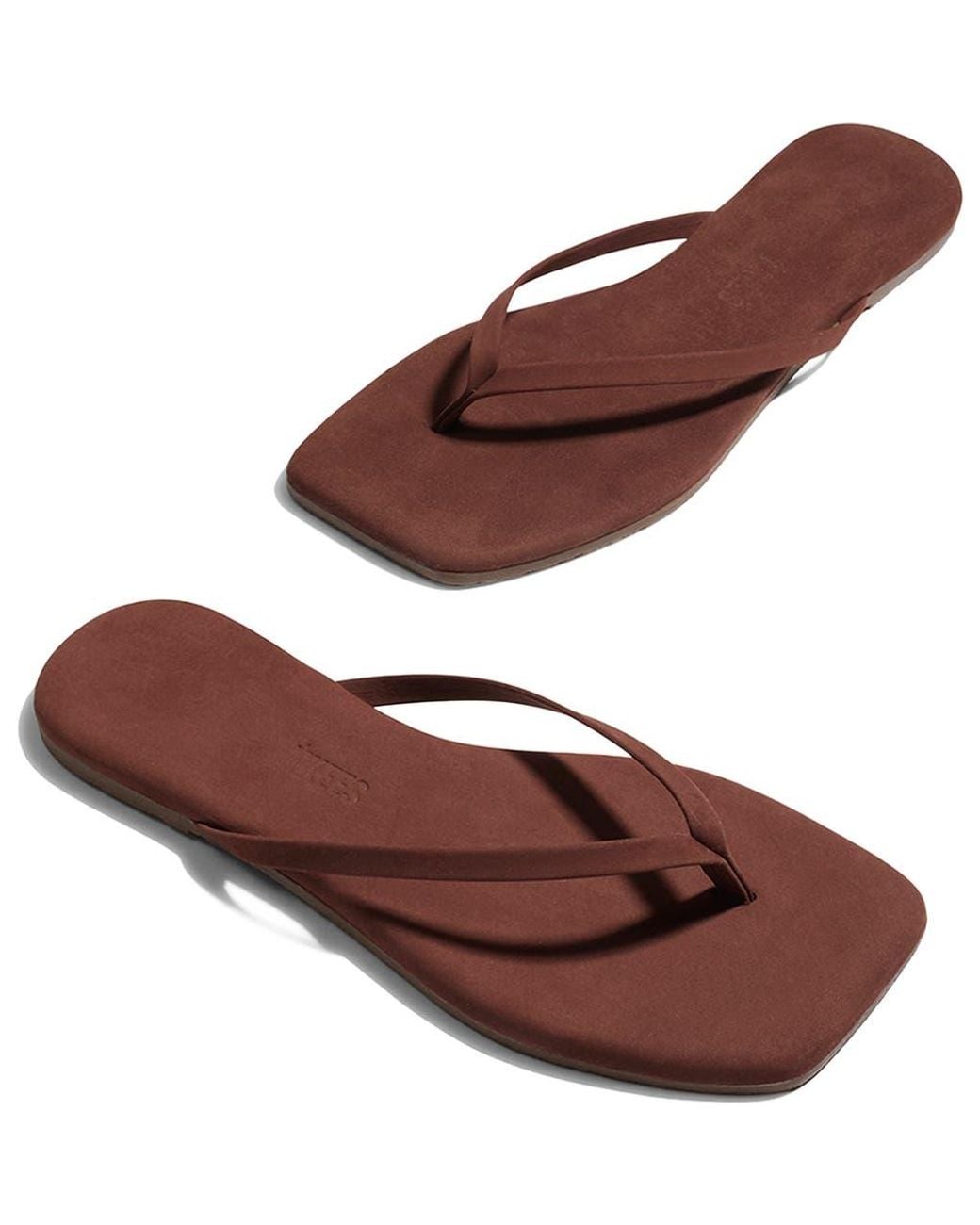 TKEES Red Lily Square Toe Flip Flop