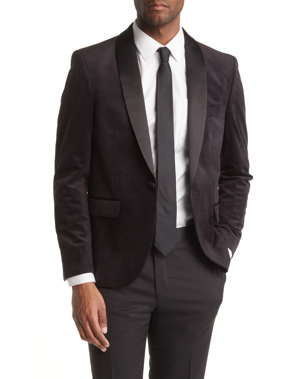 Open Edit Shawl Collar Velvet Tuxedo Jacket in Black for Men Lyst