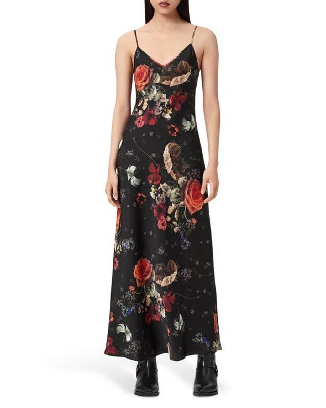 chinese dress ladies AllSaints Women's Dresses Bryony Maxi Dress Black UK 4/US 0 at Amazon  Women's Clothing store