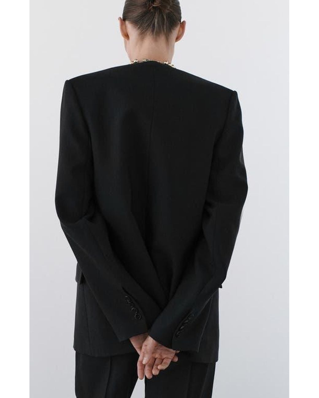 Mango Black Selection Collarless Blazer