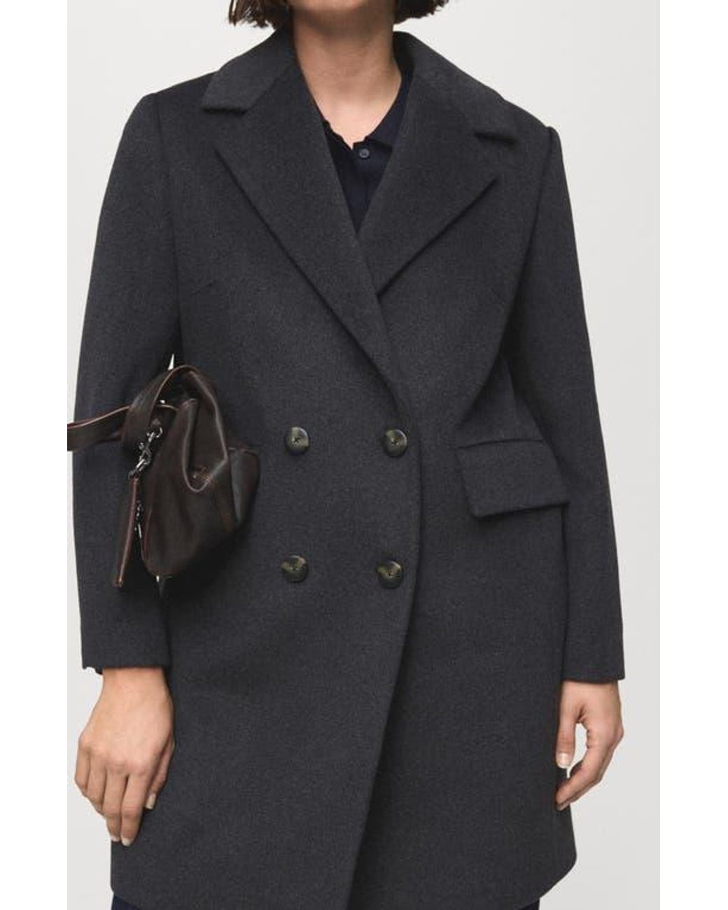 Mango Blue Double Breasted Coat