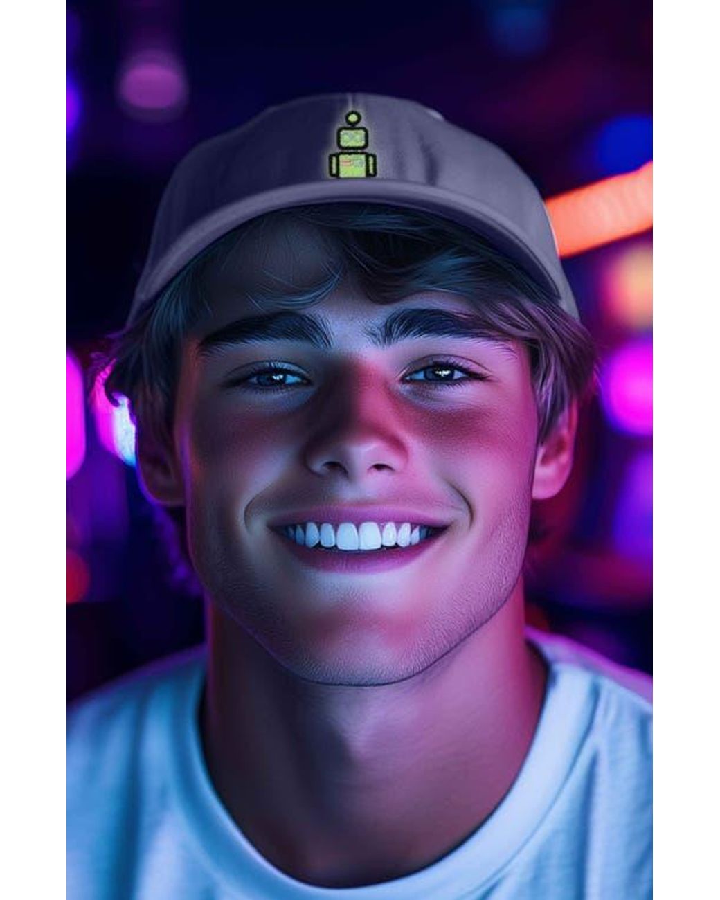 Alix White Robot Hat for men