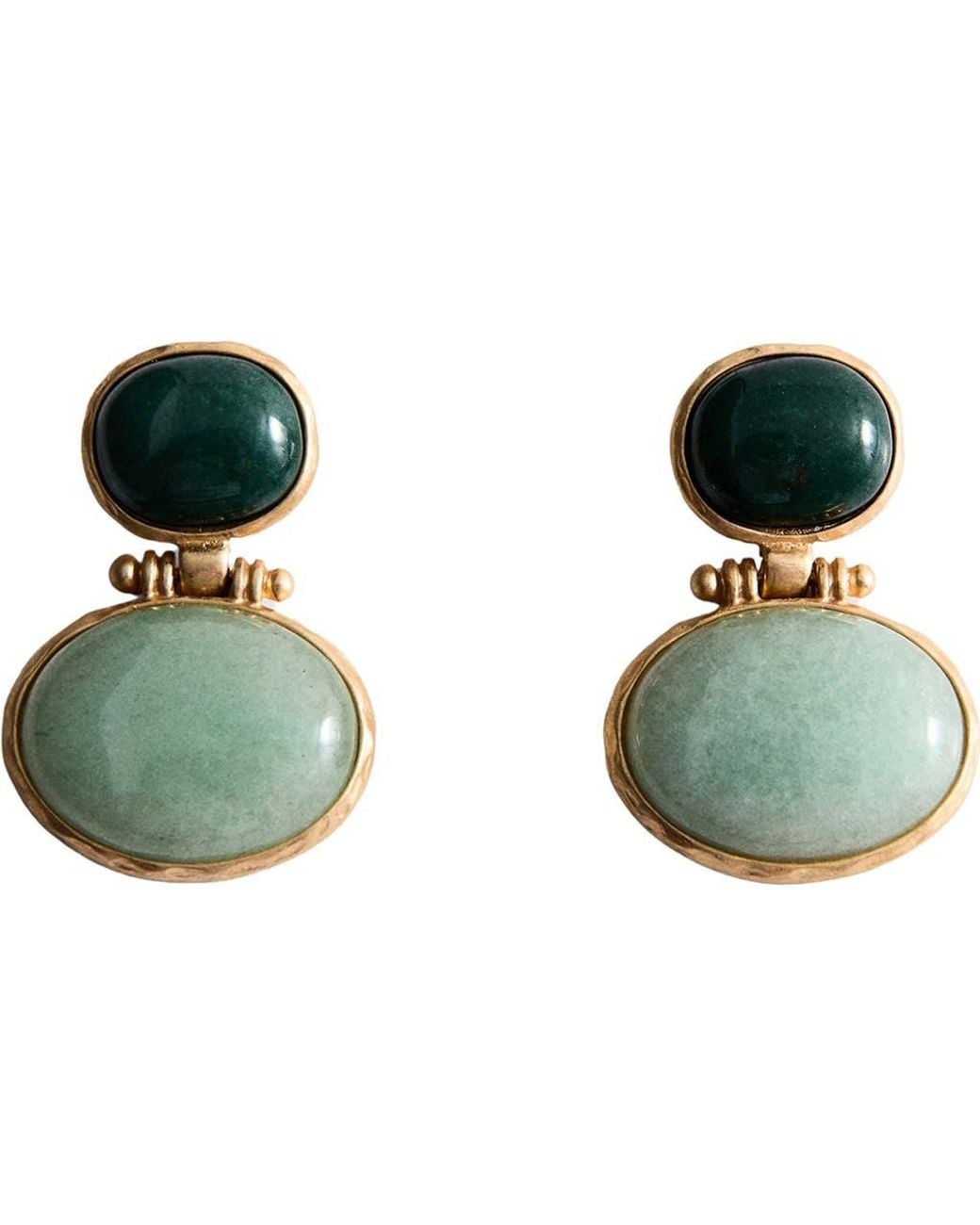 Mango Green Stone Drop Earrings