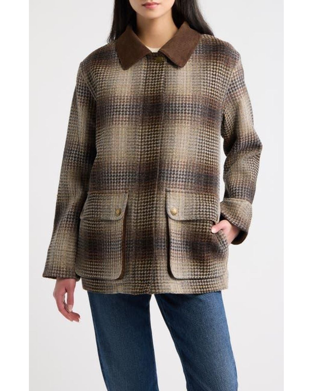 Pendleton Brown Cascades Wool Barn Coat