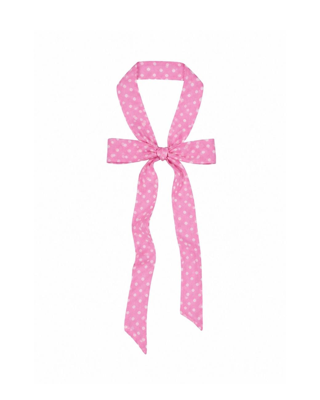 OLAH Pink Le Petit Dot Silk Hair Ribbon Scarf