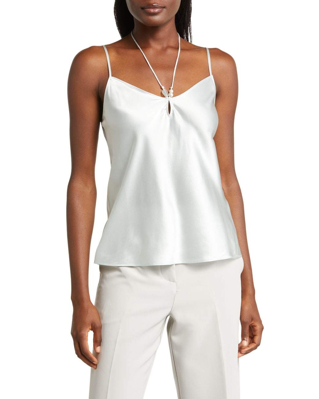Sexy Handmade Imitation Pearls Camisole