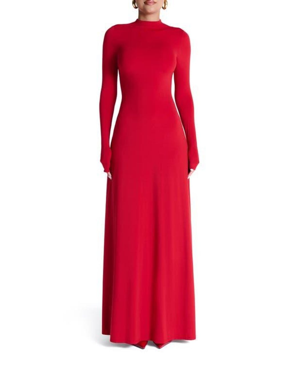 chinese dress ladies Knit Off-Shoulder Sweater Maxi Dress – Naked Wardrobe