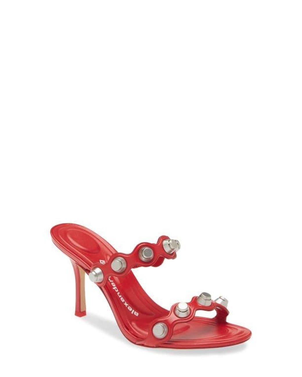 Alexander Wang Riot Ricco Stud Sandal in Red | Lyst