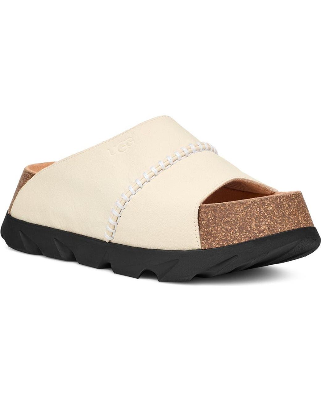UGG Sunskip Platform Slide Sandal in Natural | Lyst