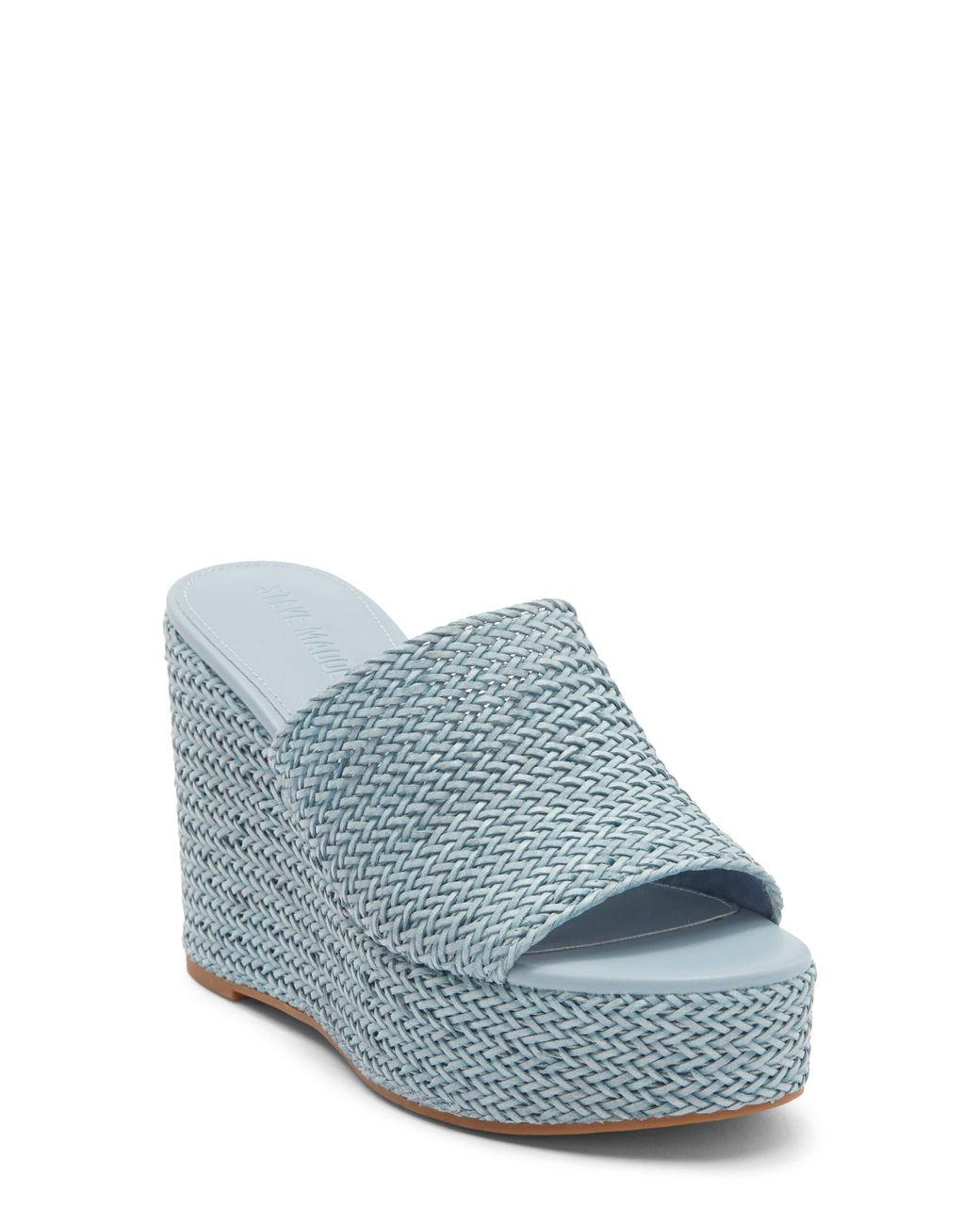 Steve Madden Blue Cassi Platform Wedge Slide Sandal