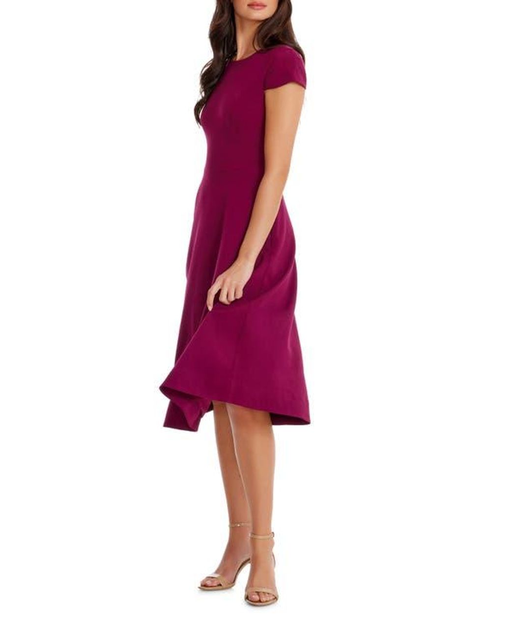 slim fit dress slacks Buy Magenta Solid Cotton Fit And Flare One Piece Dress Online at Rs.927 main image 0