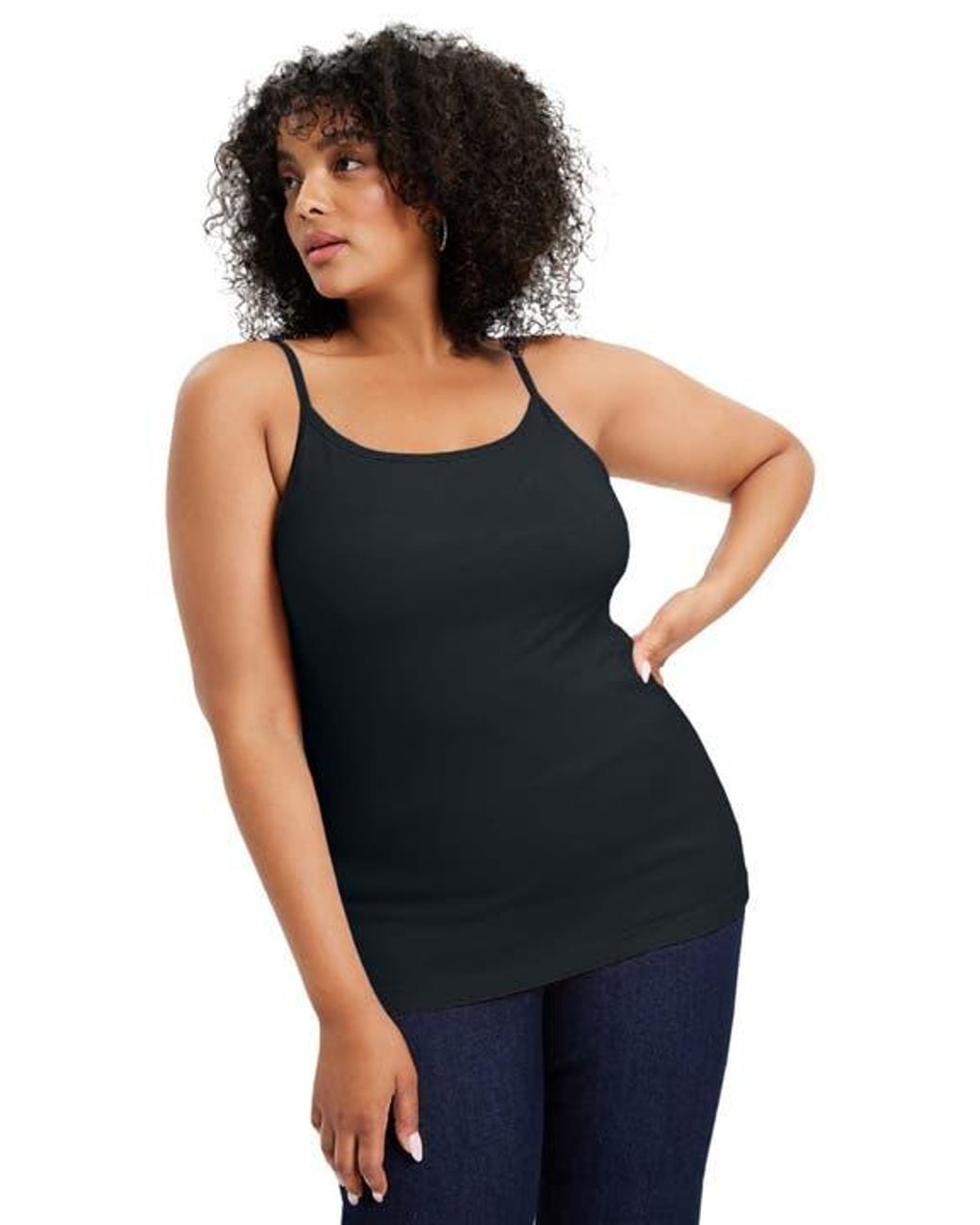 June + Vie Black One+Only Shelf Bra Cami