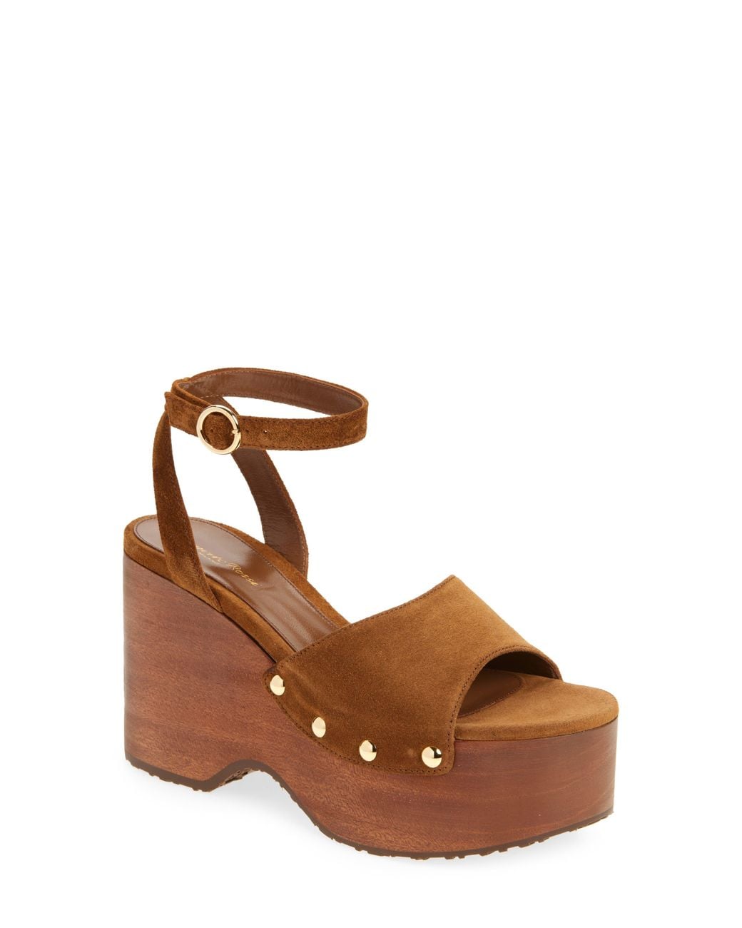 Gianvito Rossi Brown Stud Platform Sandal