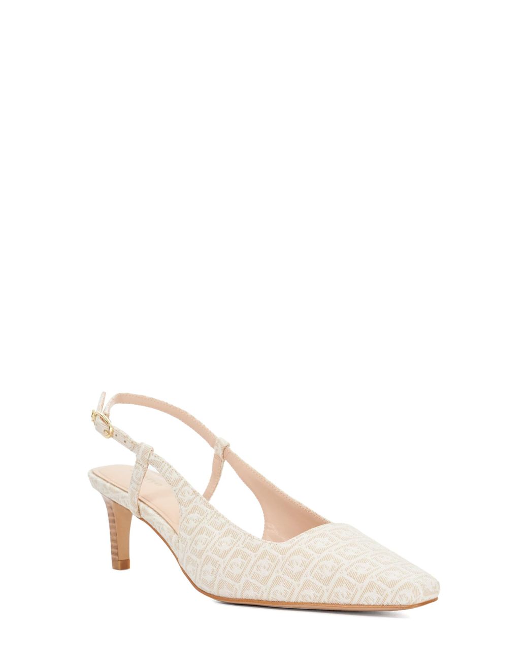 Dune White Dancing Slingback Kitten Heel Pump