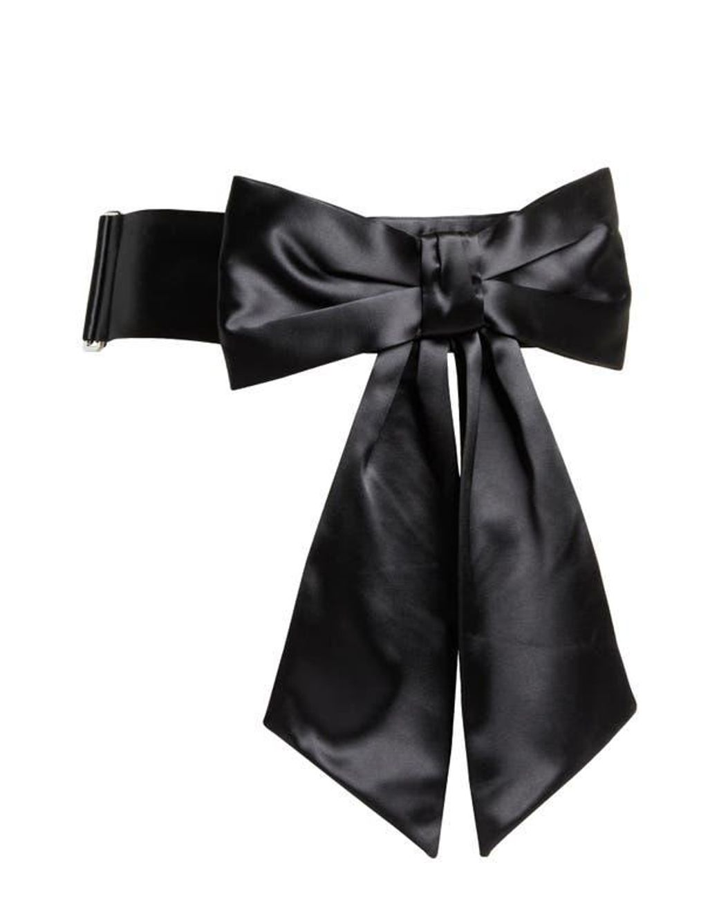 Sandy Liang Black Satin Bow Belt Sandy Liang Satin Headband W/ Bow Accents - Black Hair  main image 3