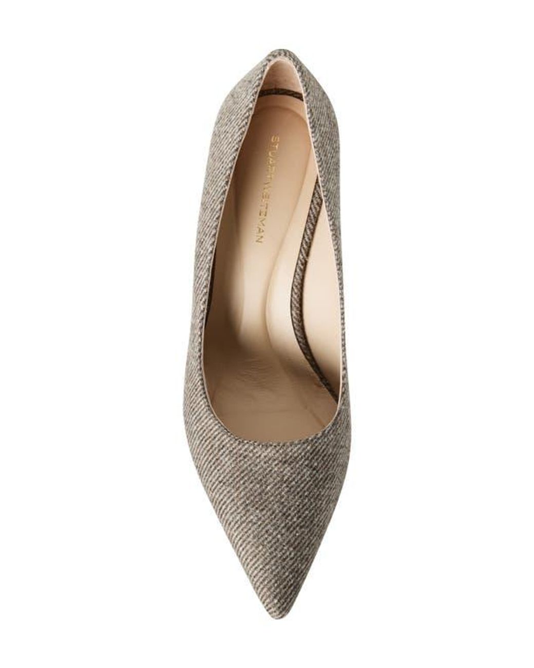 Stuart Weitzman Metallic Stuart Super Sculpt Pointed Toe Pump