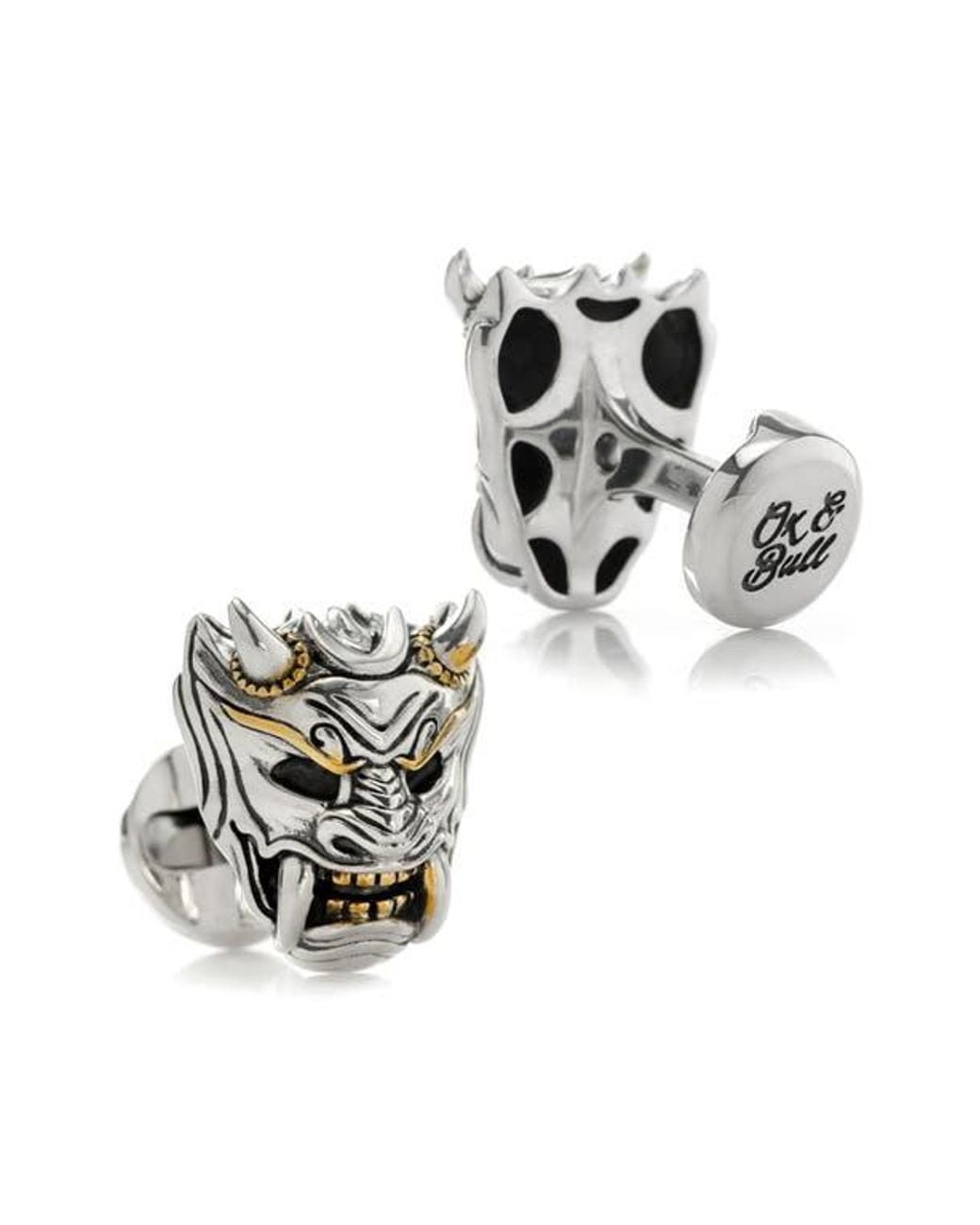 Cufflinks Inc. Metallic Samurai Mask Cuff Links for men