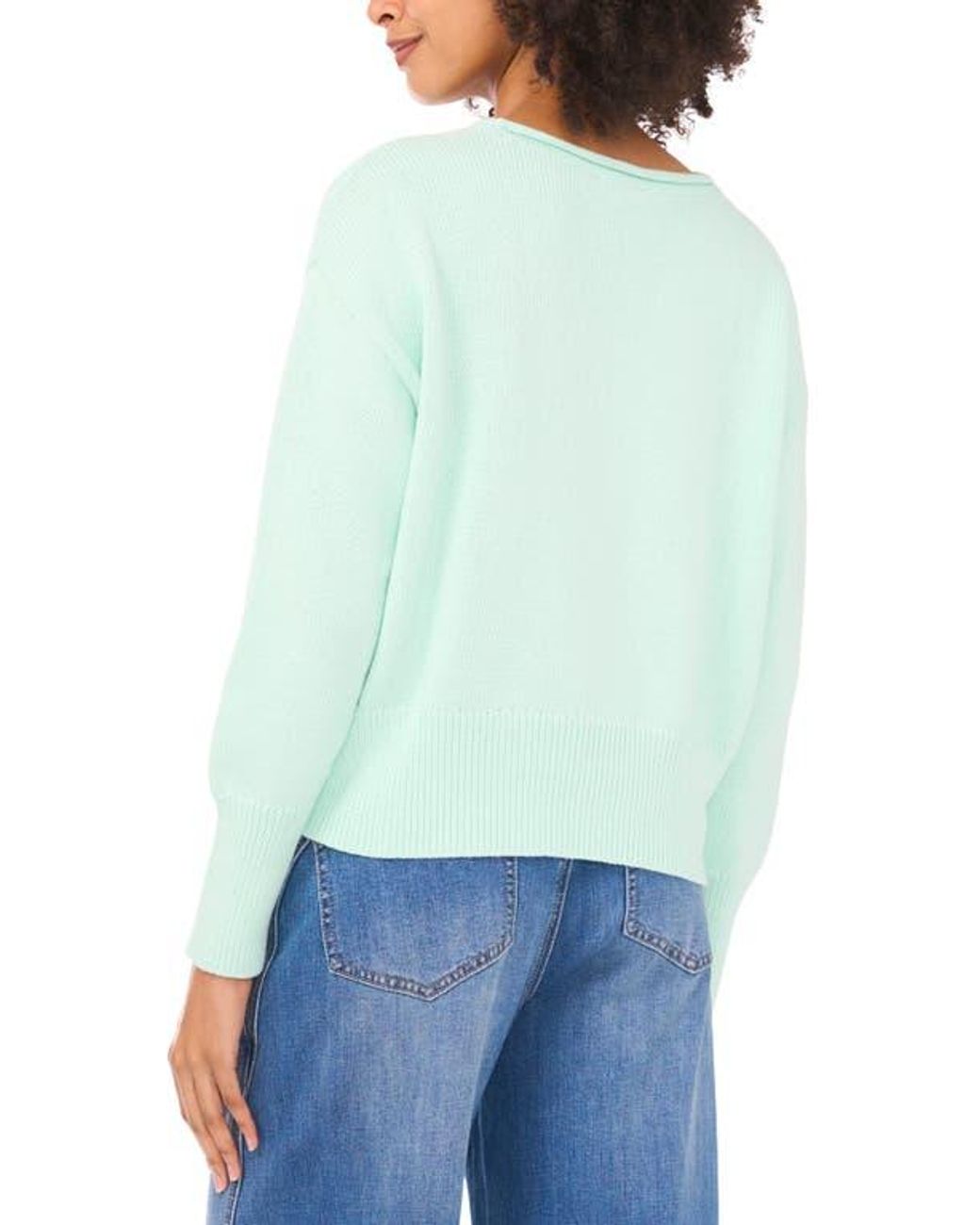 Vince Camuto Blue Roll Neck Sweater