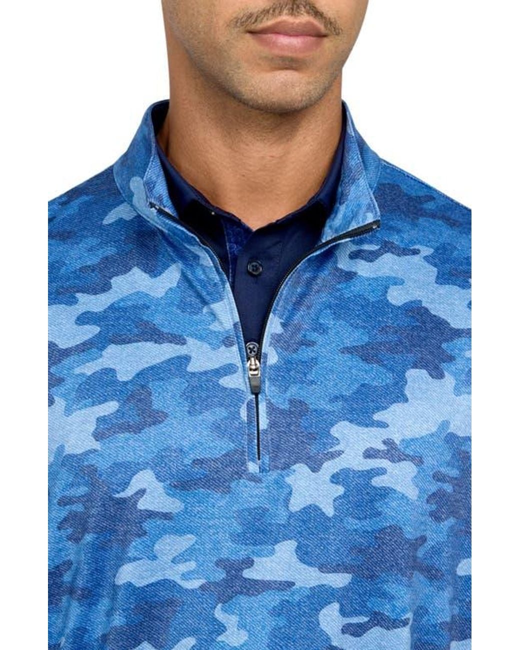 Con.struct Blue Camo Print Performance Quarter Zip for men