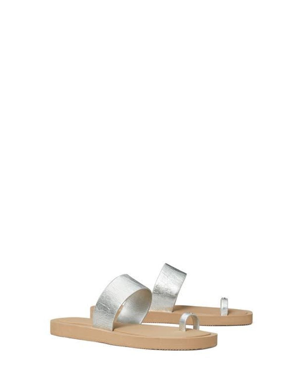 Tory Burch White Toe Loop Sandal