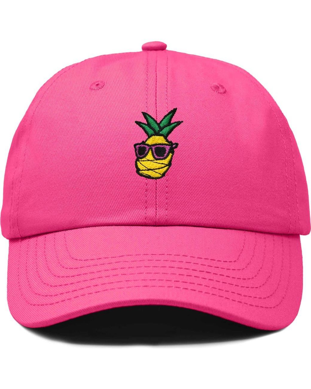 Alix Pink Pineapple Embroidered Dad Hat for men