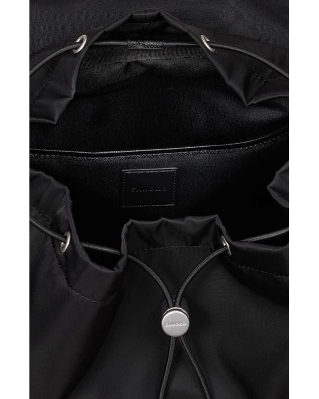 Sandro Black Recycled Leather Backpack for men