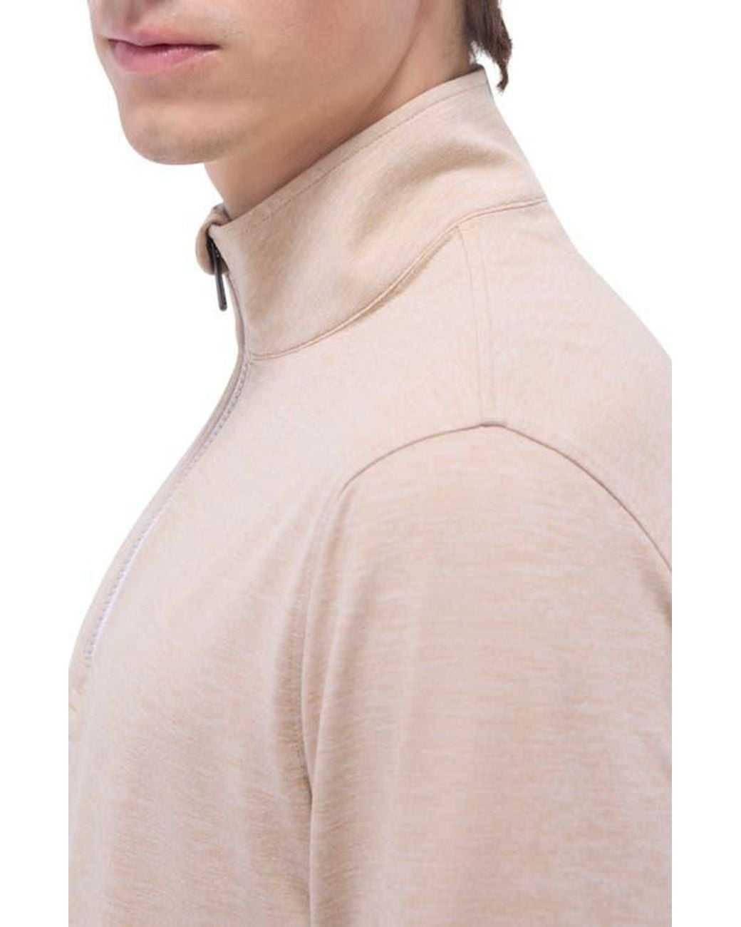 Bugatchi Pink Quarter Zip Performance Pullover for men
