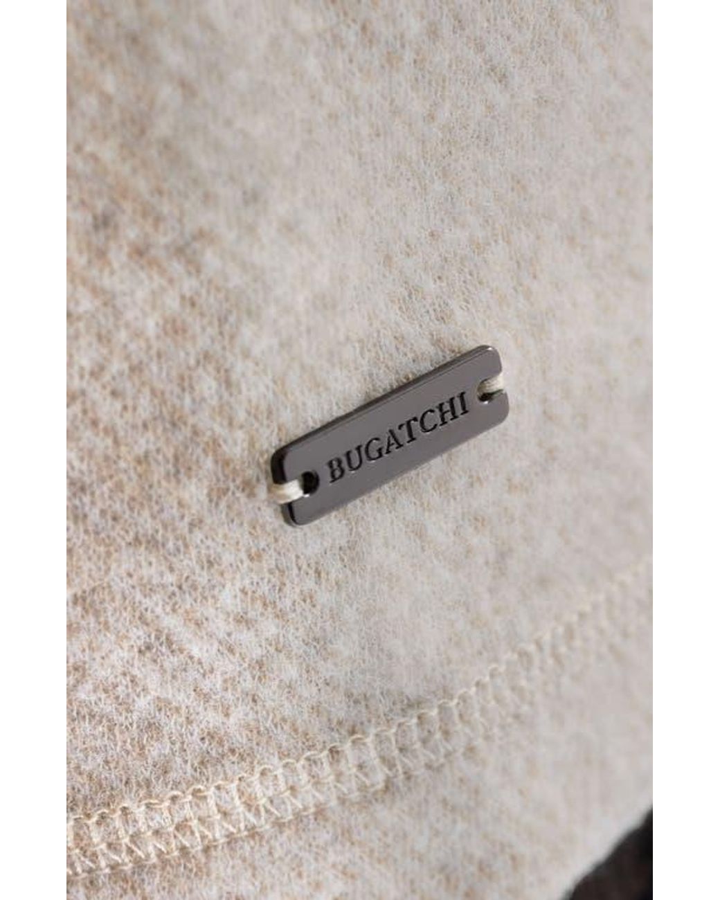 Bugatchi Gray Brushed Cotton Blend Quarter Zip Pullover for men