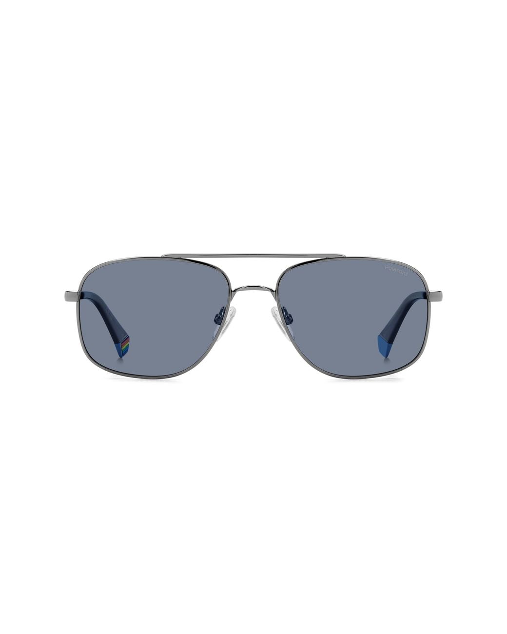 Polaroid Gray 56Mm Polarized Rectangular Sunglasses for men