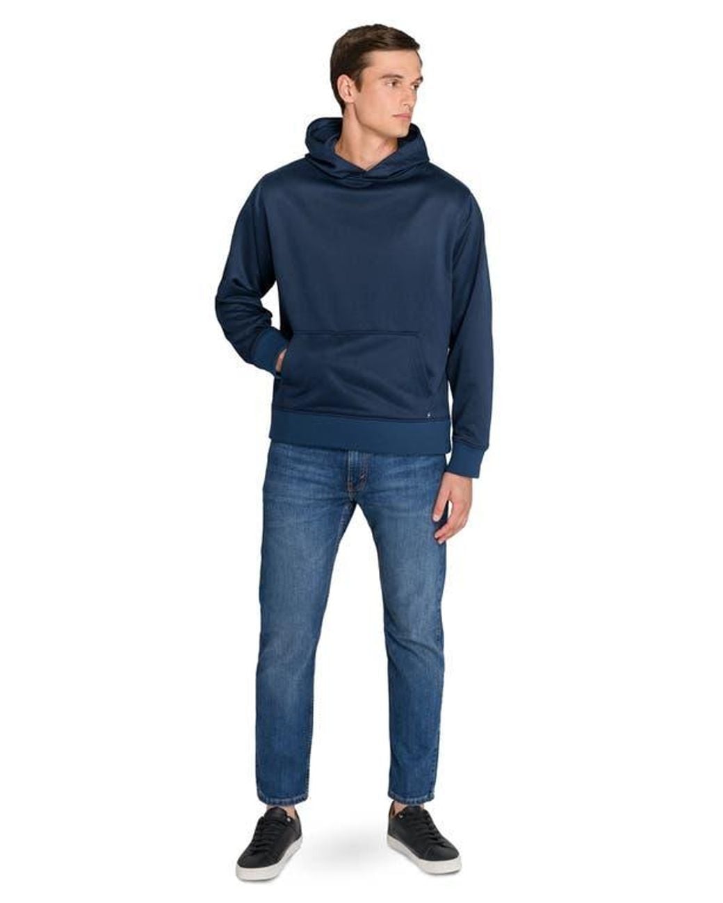 Con.struct Blue Solid Hoodie for men
