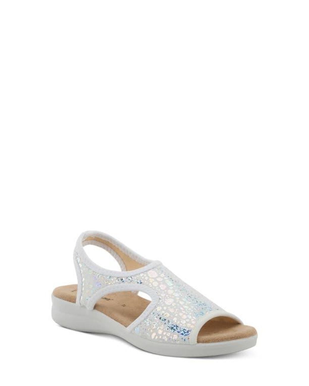 Flexus by Spring Step White Nyaman Slingback Sandal