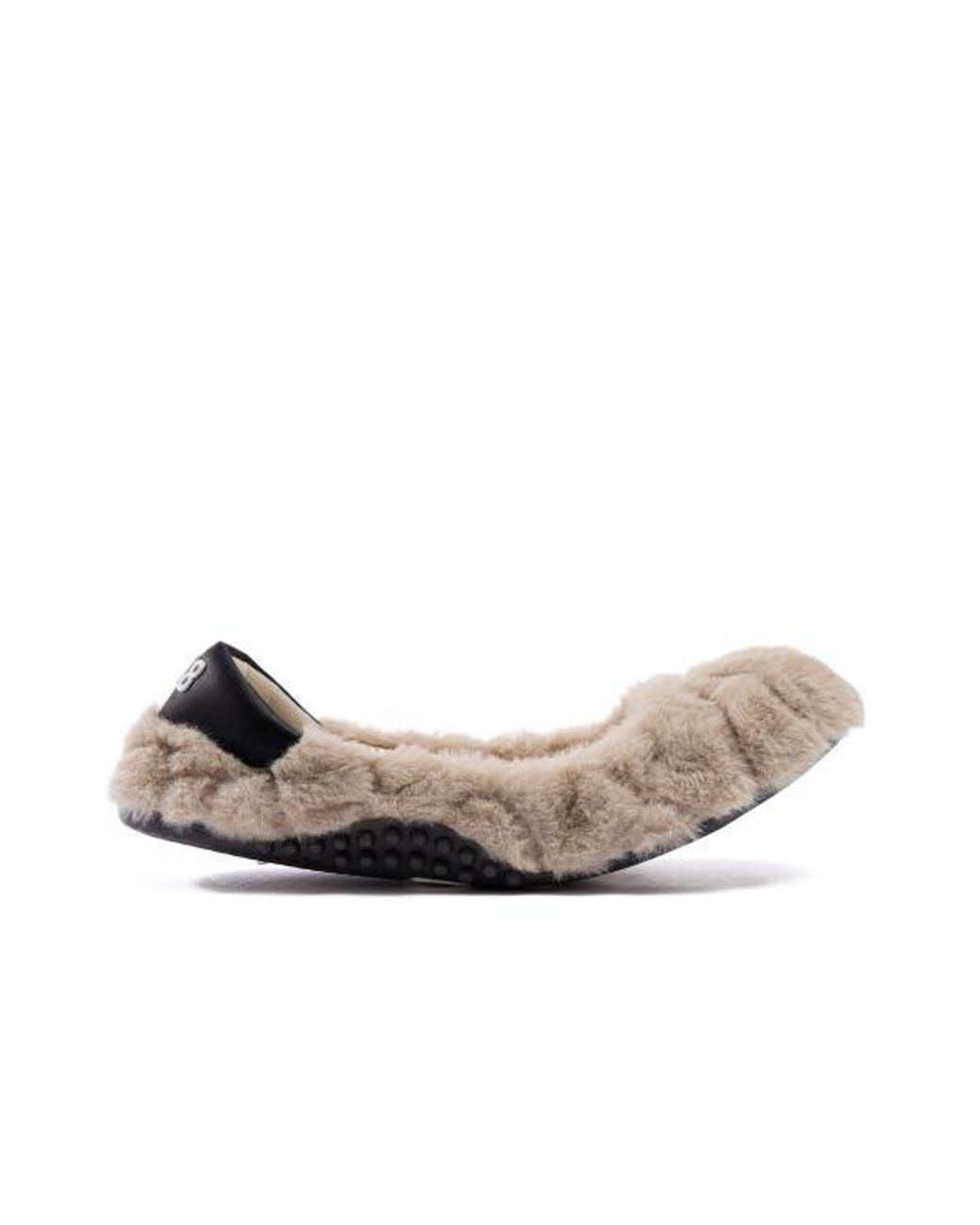 P448 Black Stella Teddy Ballet Flat