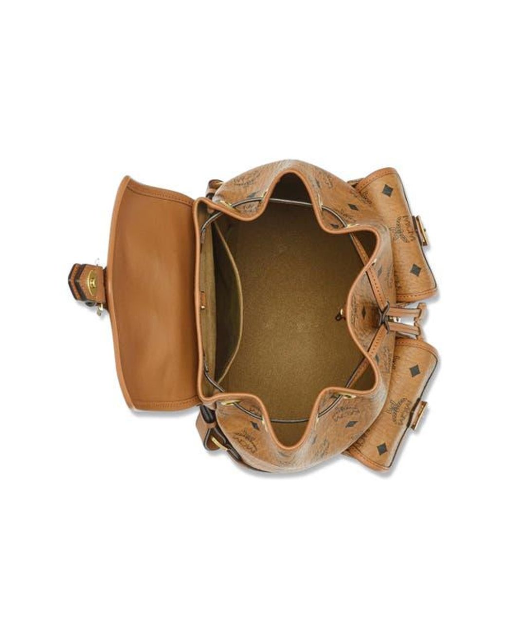 MCM Metallic Small Aren Drawstring Backpack