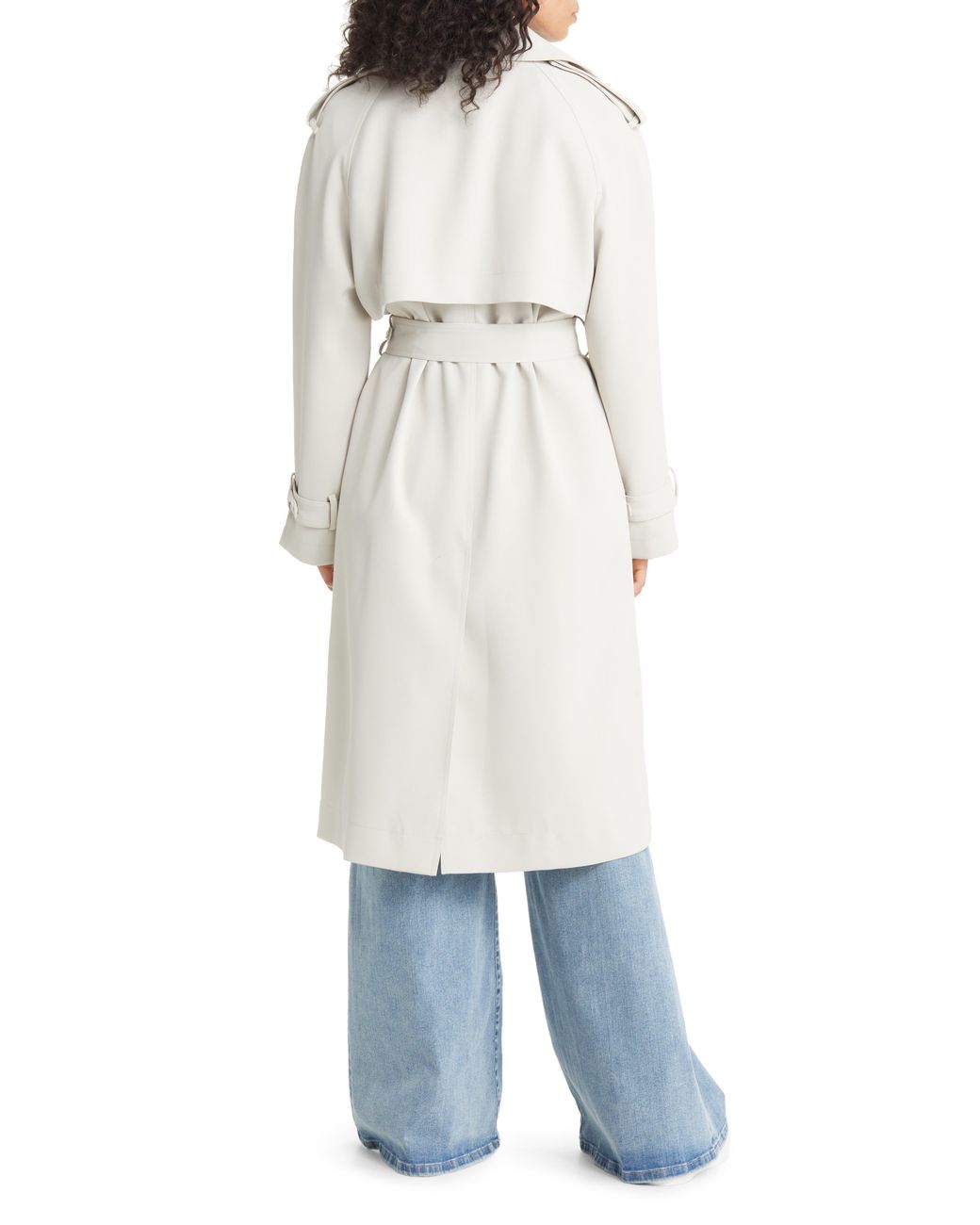 BCBGMAXAZRIA Crepe Trench Coat in White Lyst