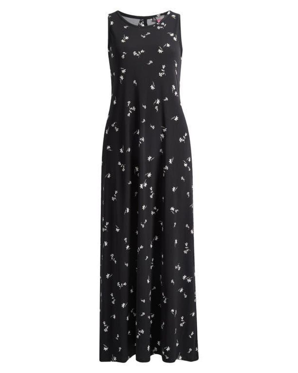 Vince Camuto Floral Sleeveless Jersey Maxi Dress in Black | Lyst