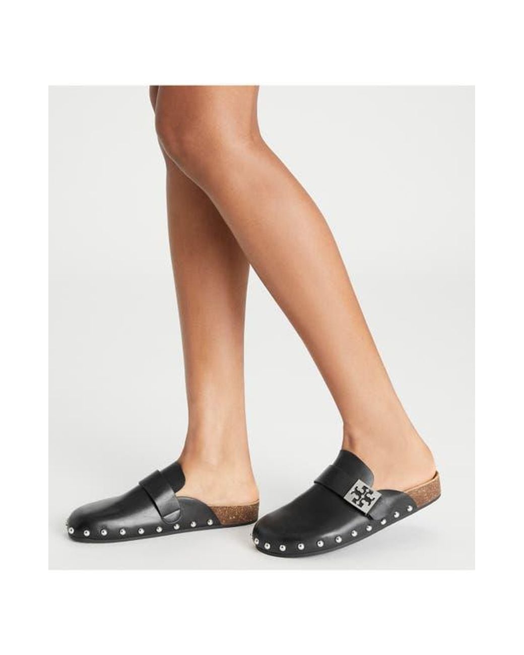 Tory Burch Black Mellow Stud Mule