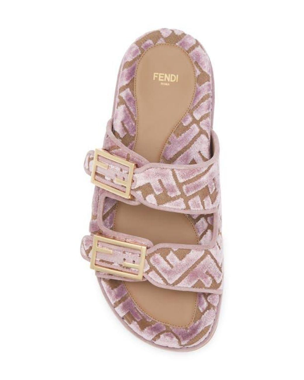 スリッポン FENDI EMBROIDERED VELVET AND JACQUARD FENDI FEEL SLIPPERS Embroidered Velvet And Jacquard Fendi Feel Slippers