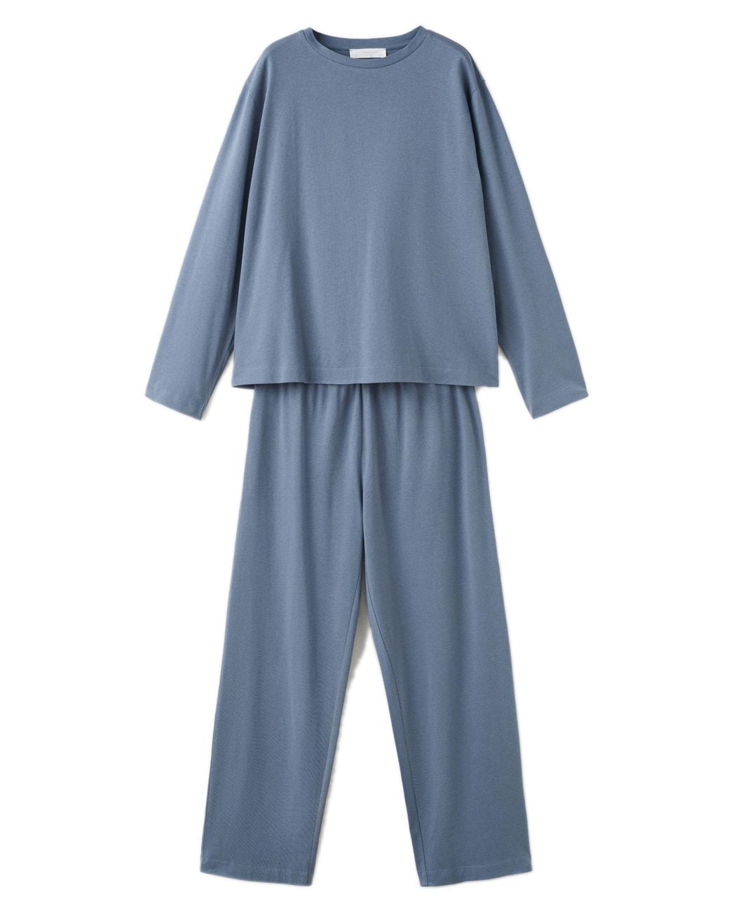 Mango Blue Plain Cotton Pajamas