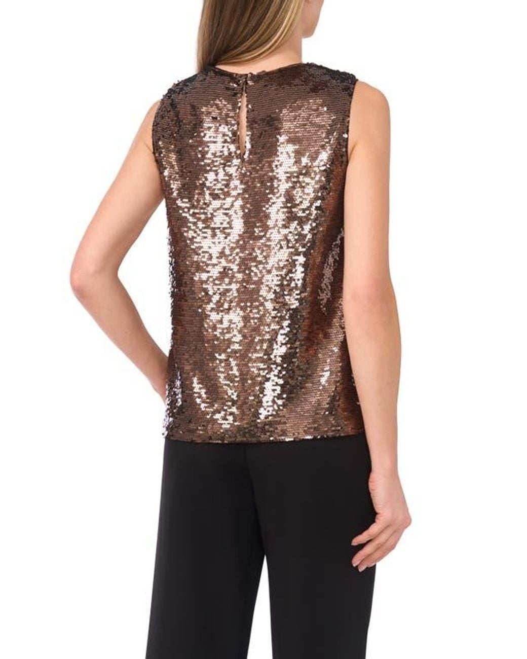Halogen® Black Sequin Shell Top