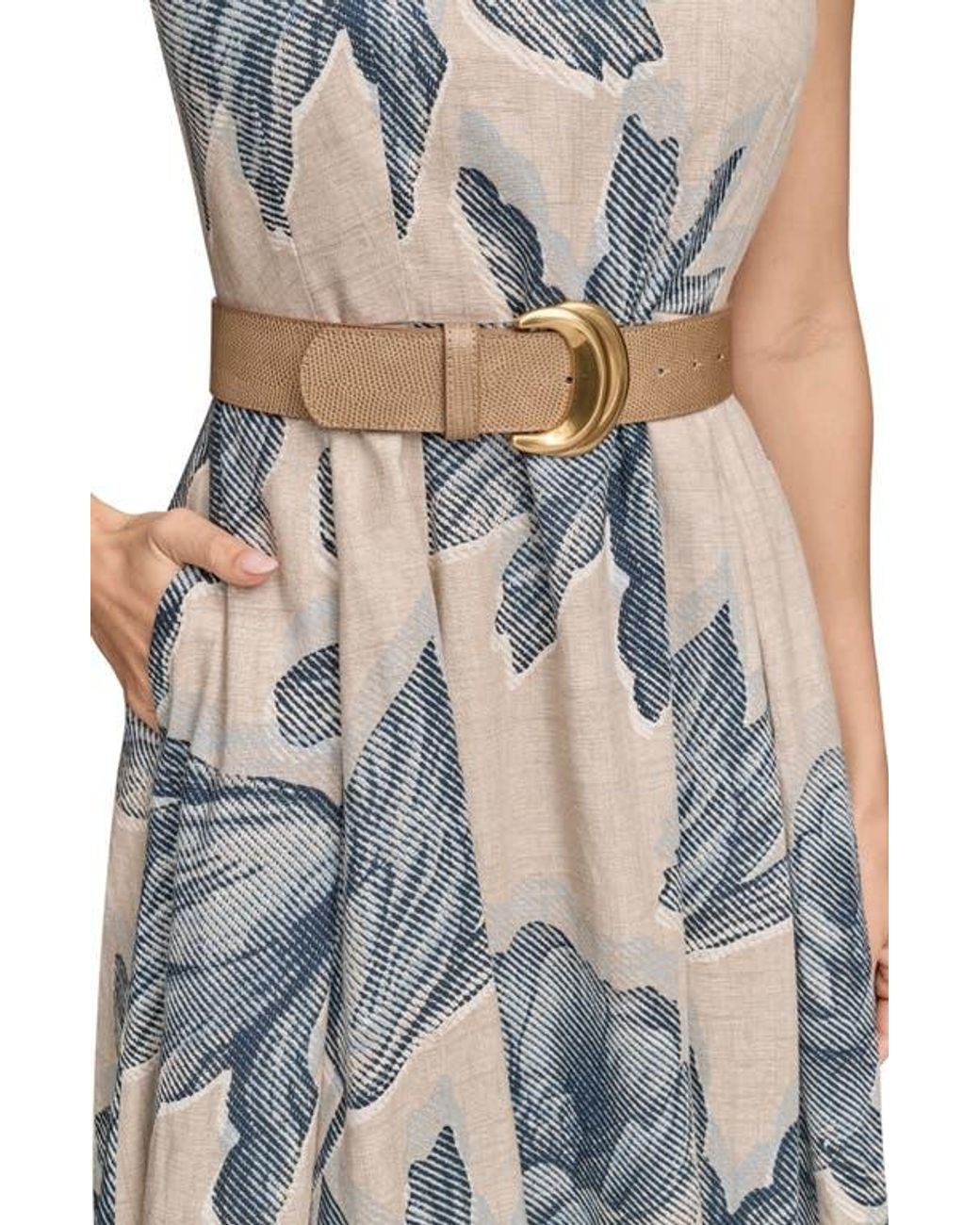 slim fit dress slacks Cotton Sleeveless Floral Midi Dress | Fit and FlareMidi Dress main image 0