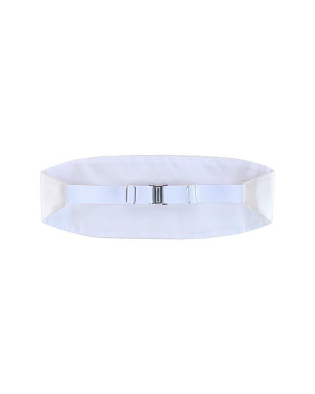 Trafalgar White Sutton Solid Silk Cummerbund for men