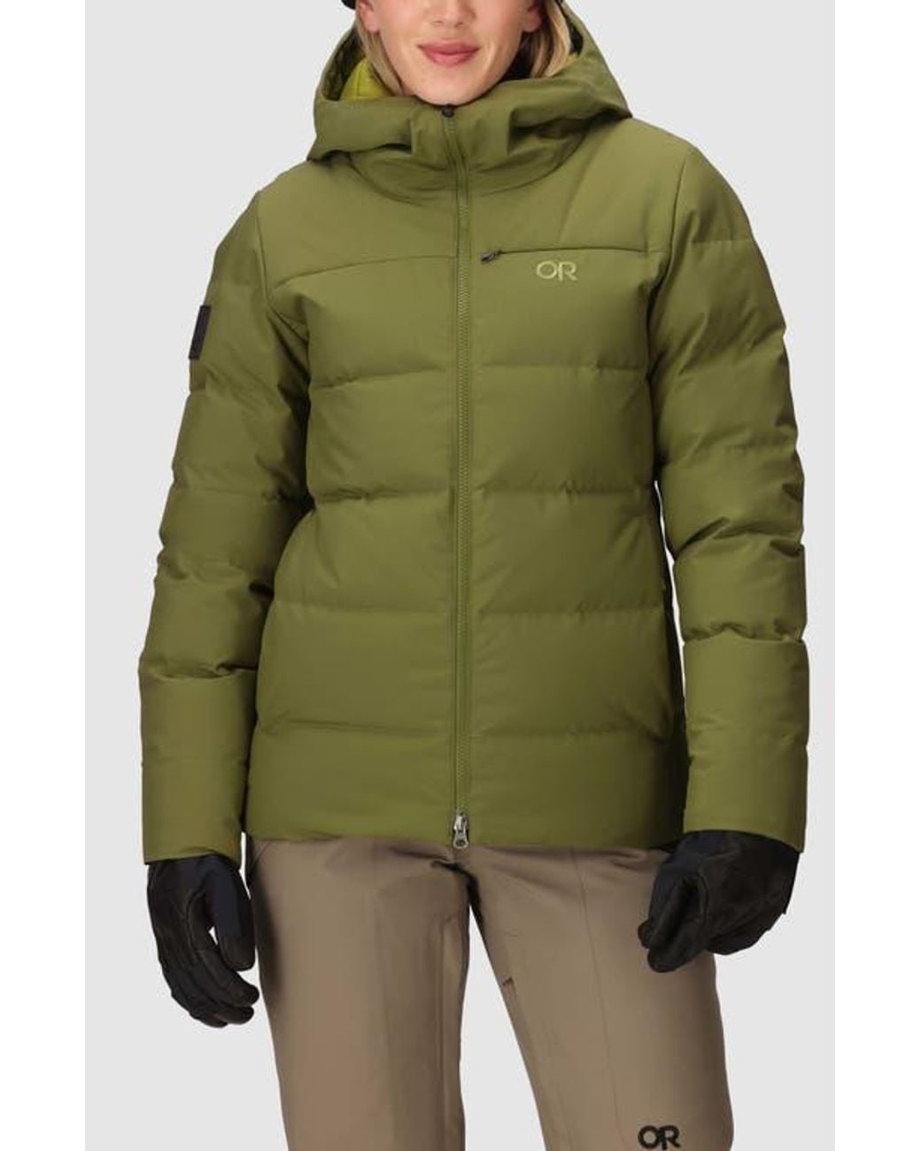 Outdoor Research Green Snowcrew Down Jacket