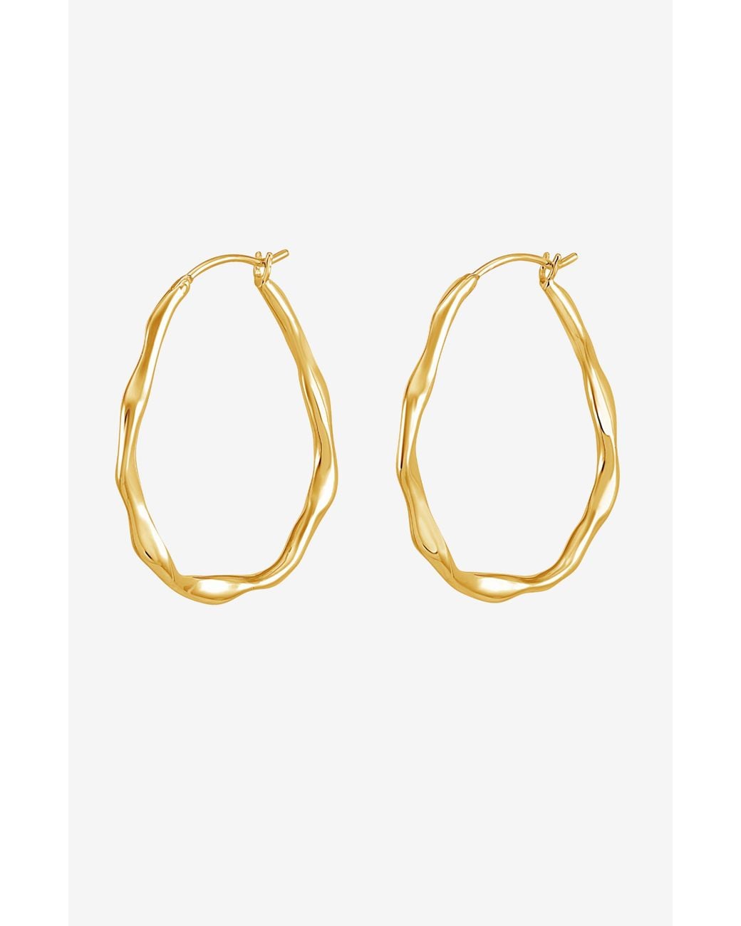 Dower & Hall Metallic Large Oval Waterfall Hoops