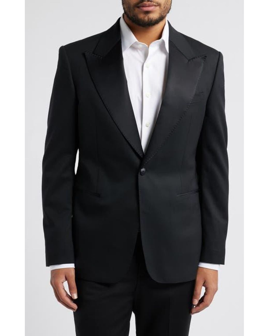 Zanella Black Chambers Stretch Wool Tuxedo Jacket for men