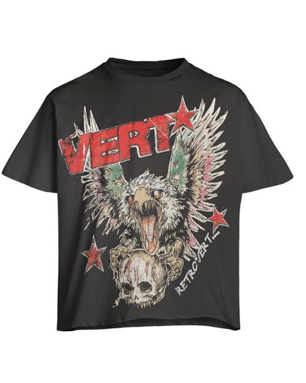 RETROVERT Black Falcon Skull Tee for men